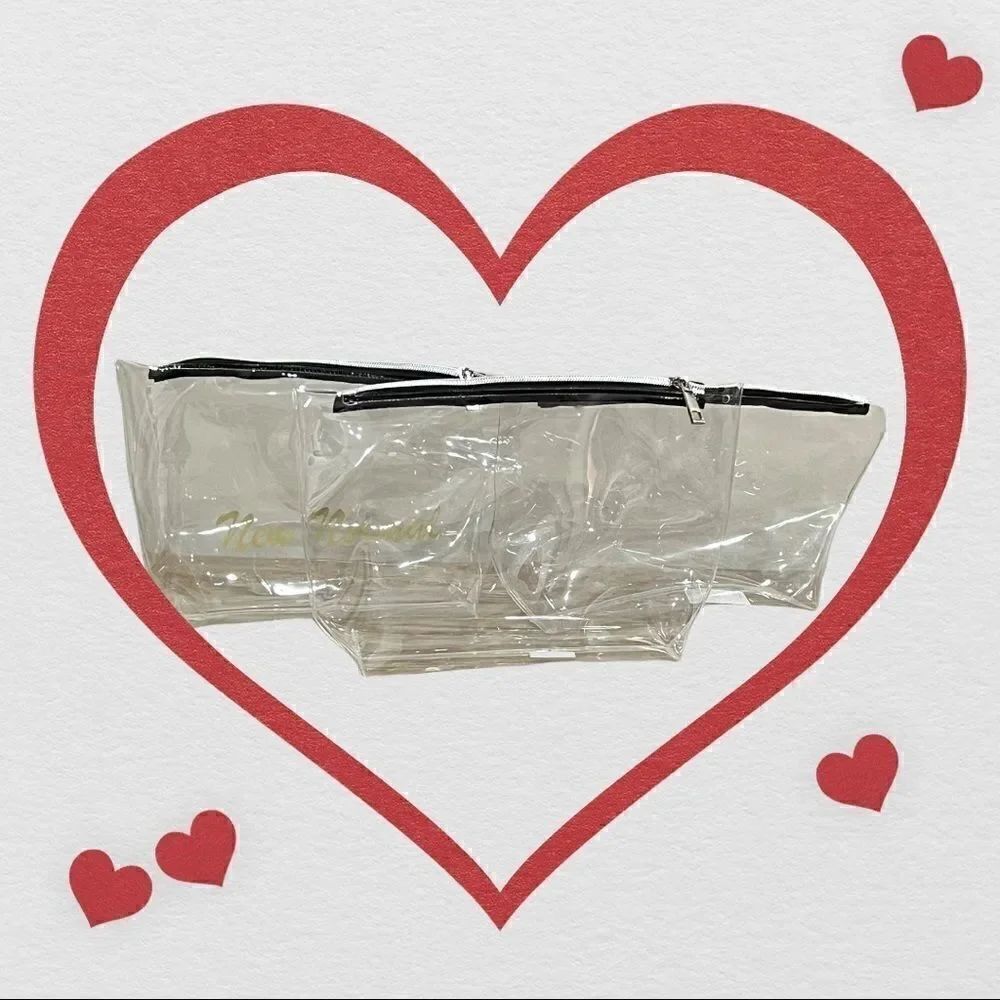 Clear Vinyl Zippered Cosmetic Bag/Carry Case
